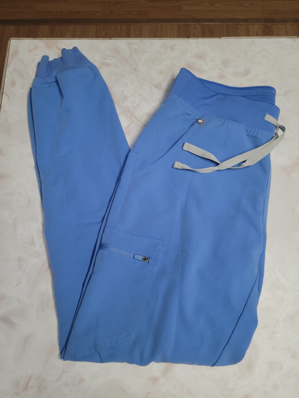 FIGS Zamora S/T Ceil Blue Cargo Jogger Scrub Pants Small Tall